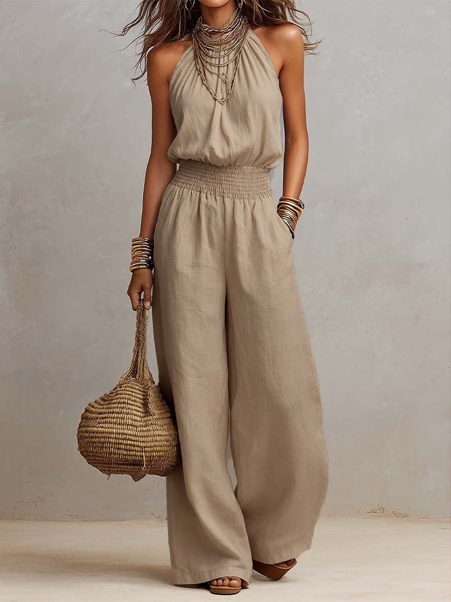 Barbara – Halter Neck Wide-Leg Jumpsuit