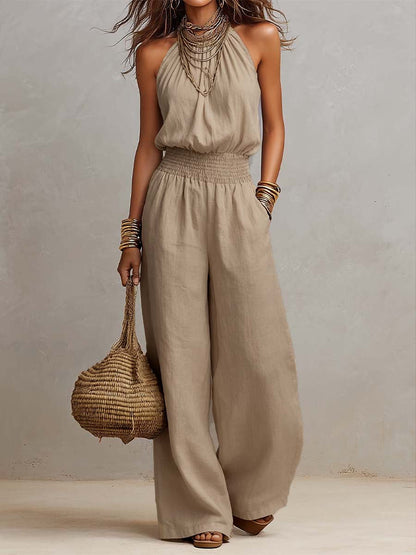 Barbara – Halter Neck Wide-Leg Jumpsuit
