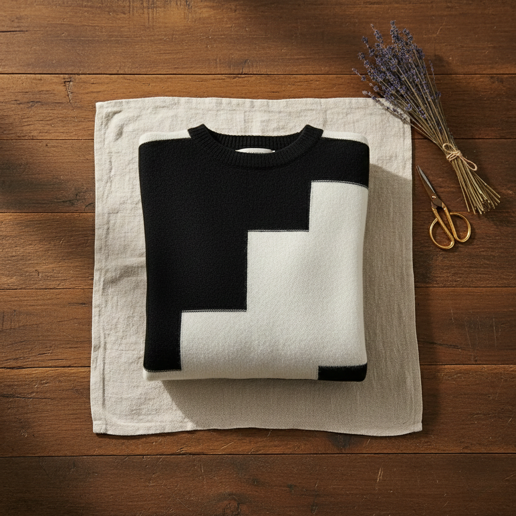 Tina – Geometric Block Knit Sweater