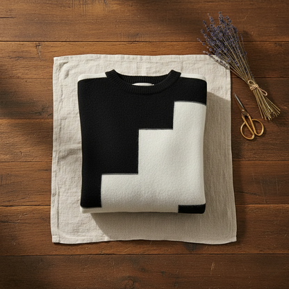 Tina – Geometric Block Knit Sweater