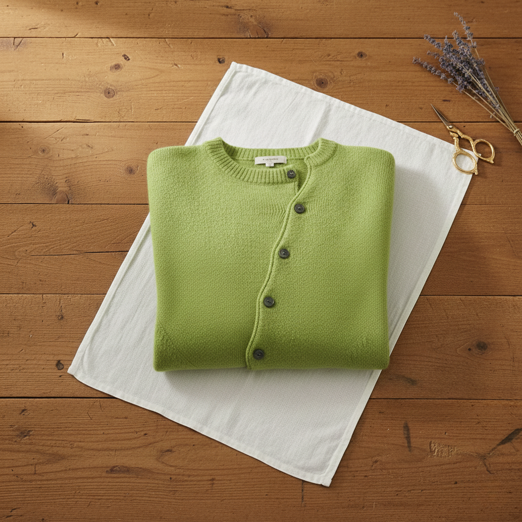 Gladys – Knit Cardigan with Diagonal Button Closure