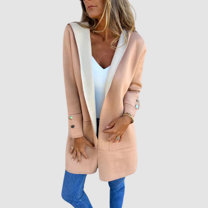 Noreen – Hooded Open-Front Longline Cardigan