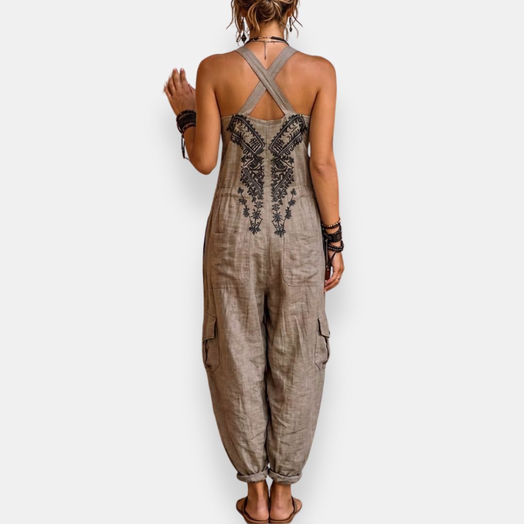Vivian – Boho Embroidered Relaxed Jumpsuit