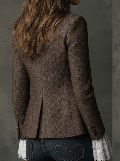 Isabel – Tailored Herringbone Blazer