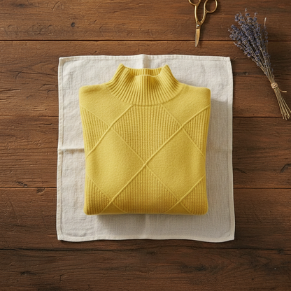 Holly – Diamond Knit Mock Neck Sweater
