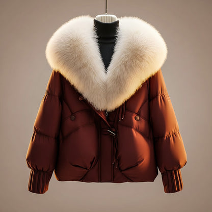 Sue – Quilted Puffer Jacket with Faux-Fur Collar