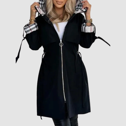 Kay – Hooded Zip Windproof Trench Coat