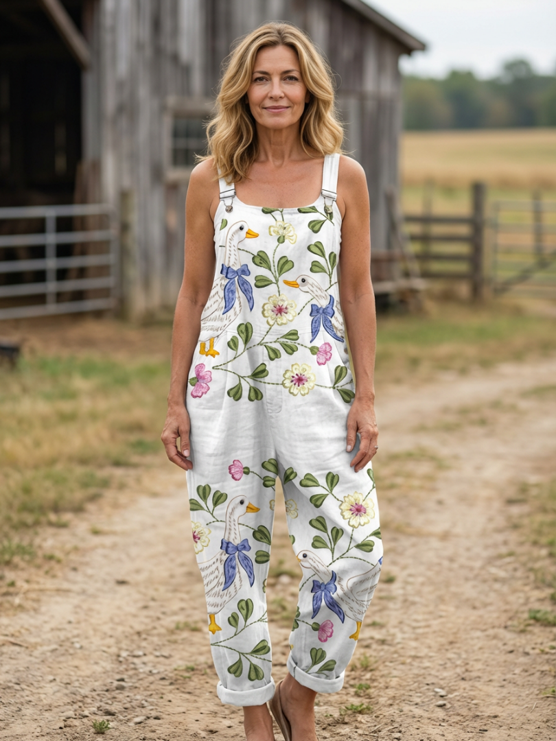 Magnolia | Floral-Print Overalls