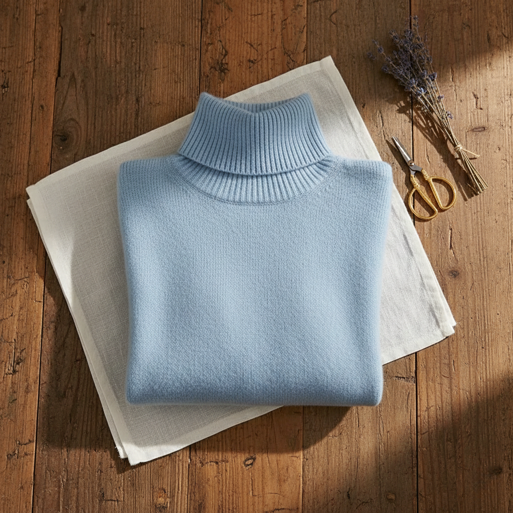 Charlene – Ribbed Turtleneck Knit Sweater