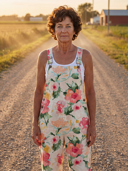 Christen | Floral-Print Overalls