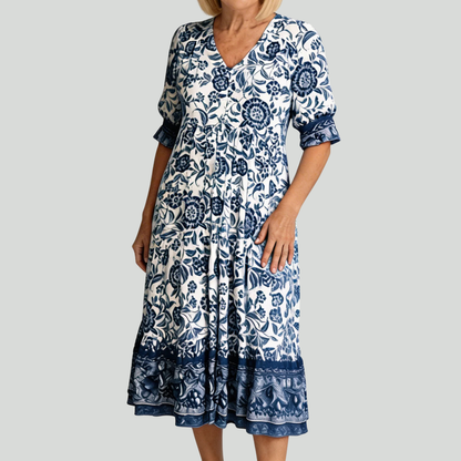 Birch | Floral V-Neck Midi Dress