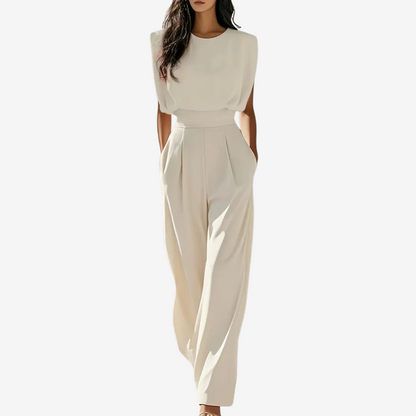 Ashlyn – Structured Sleeveless Wide-Leg Jumpsuit