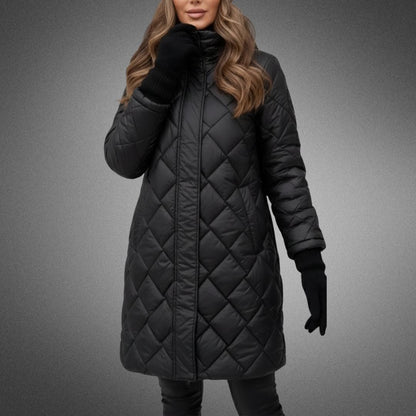 Debra – Quilted Padded Hooded Long Coat