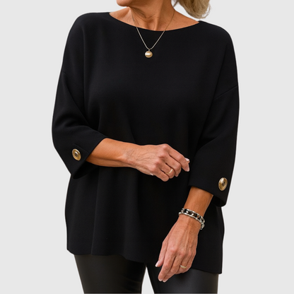 Juliette – Relaxed Knit Sweater with Button Cuffs