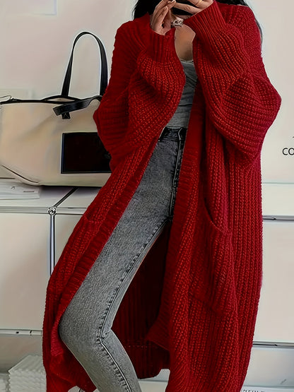 Ophelia – Longline Chunky Knit Open Cardigan