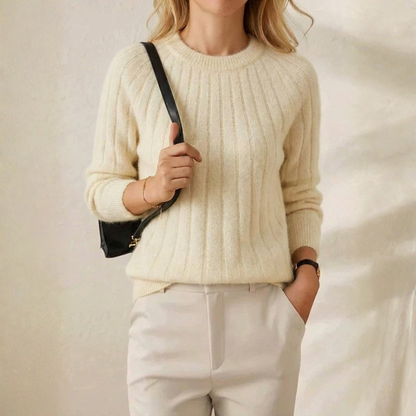 Carleen – Ribbed Knit Crewneck Sweater
