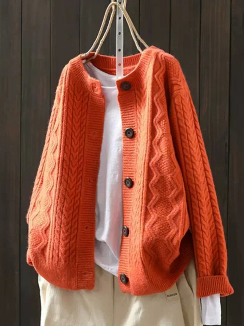 Ruby – Cable-Knit Button-Down Cardigan