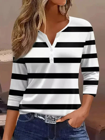Honey | Striped V-Neck Top