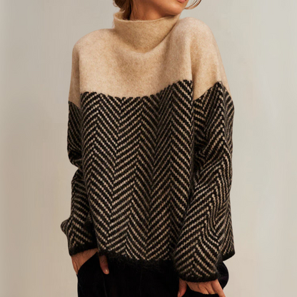 Marcy – Herringbone Turtleneck Sweater
