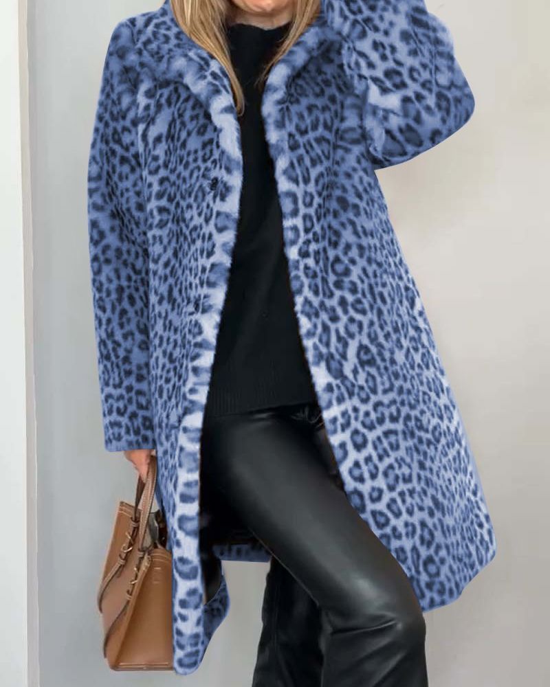 Vernice – Faux Fur Leopard Print Coat