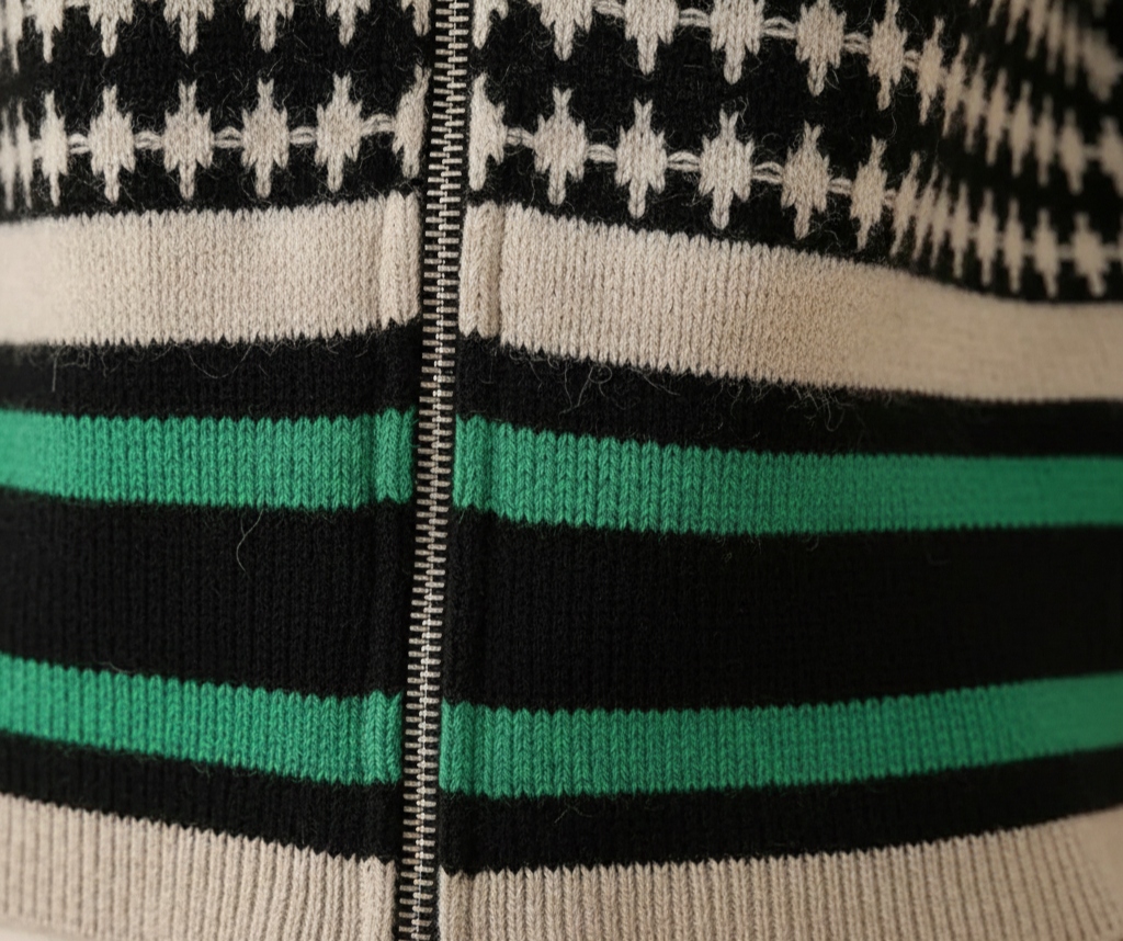 Diana – Retro Zip-Up Knit Cardigan