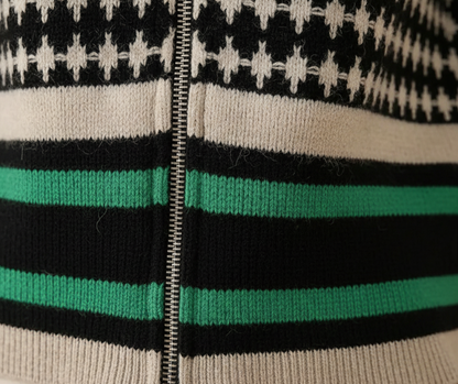 Diana – Retro Zip-Up Knit Cardigan