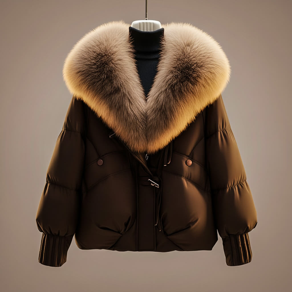 Sue – Quilted Puffer Jacket with Faux-Fur Collar