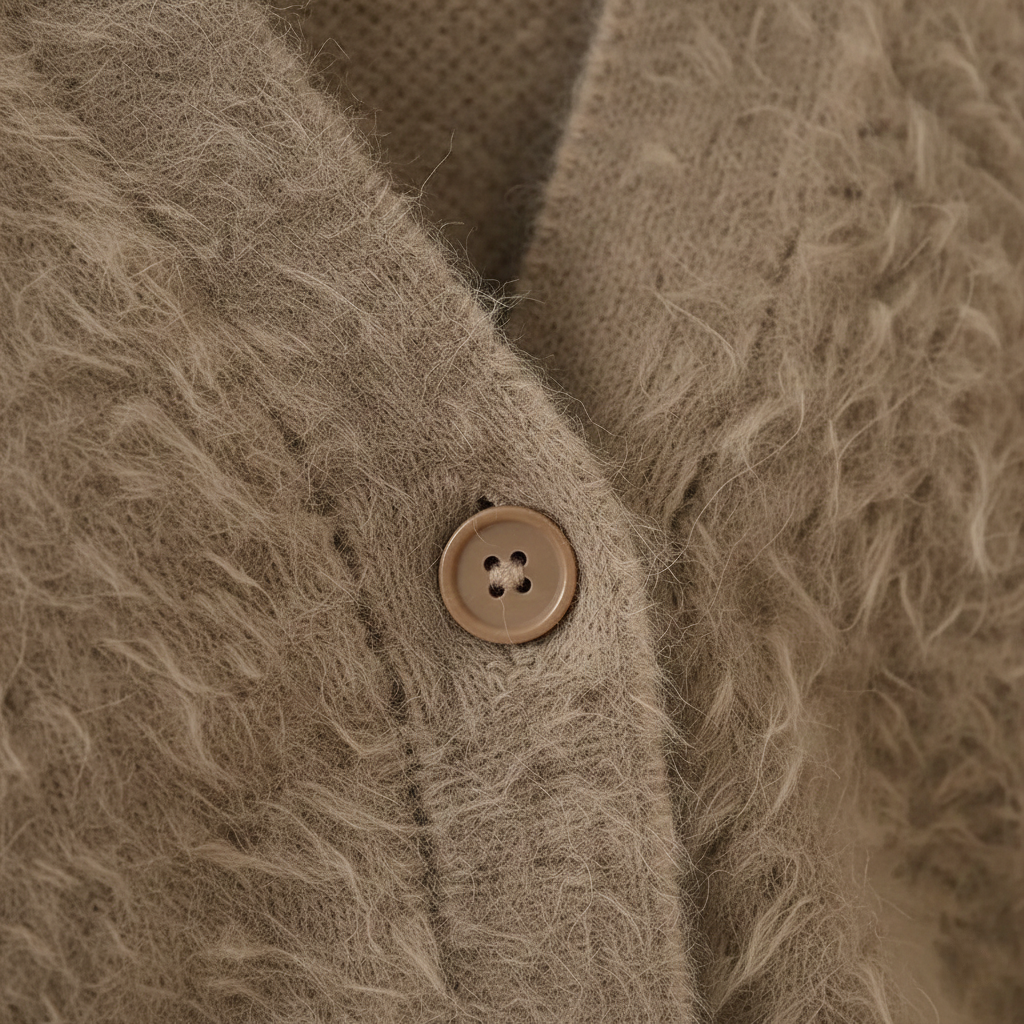 Delilah – Fluffy V-Neck Button Cardigan