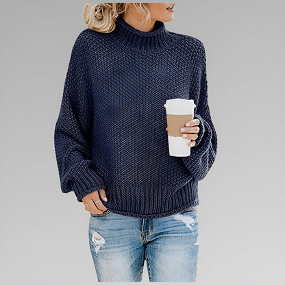 Eunice – Classic Chunky Knit Mock Neck Sweater