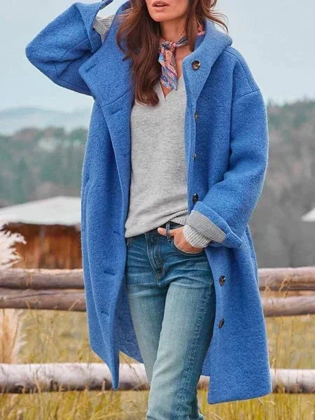 Tabatha – Hooded Button-Front Long Coat
