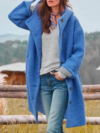 Tabatha – Hooded Button-Front Long Coat