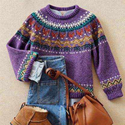 Rose – Classic Fair Isle Knit Sweater
