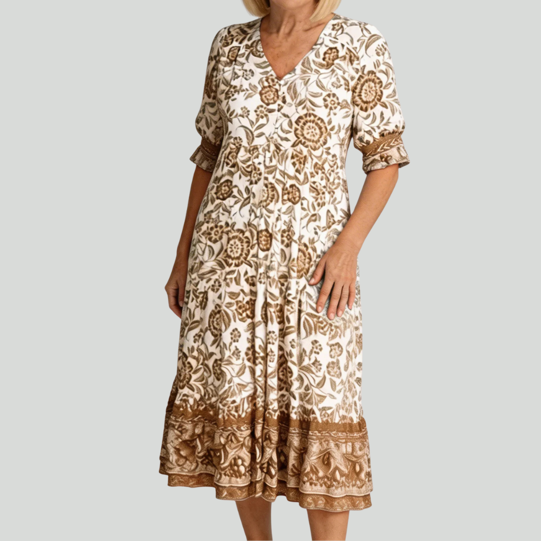Birch | Floral V-Neck Midi Dress