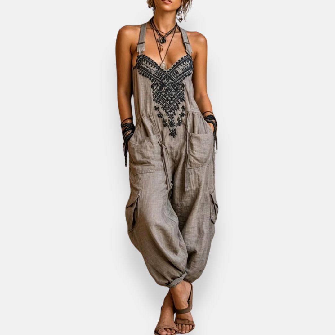 Vivian – Boho Embroidered Relaxed Jumpsuit