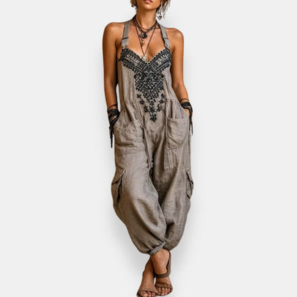 Vivian – Boho Embroidered Relaxed Jumpsuit