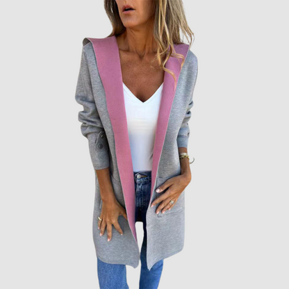 Noreen – Hooded Open-Front Longline Cardigan