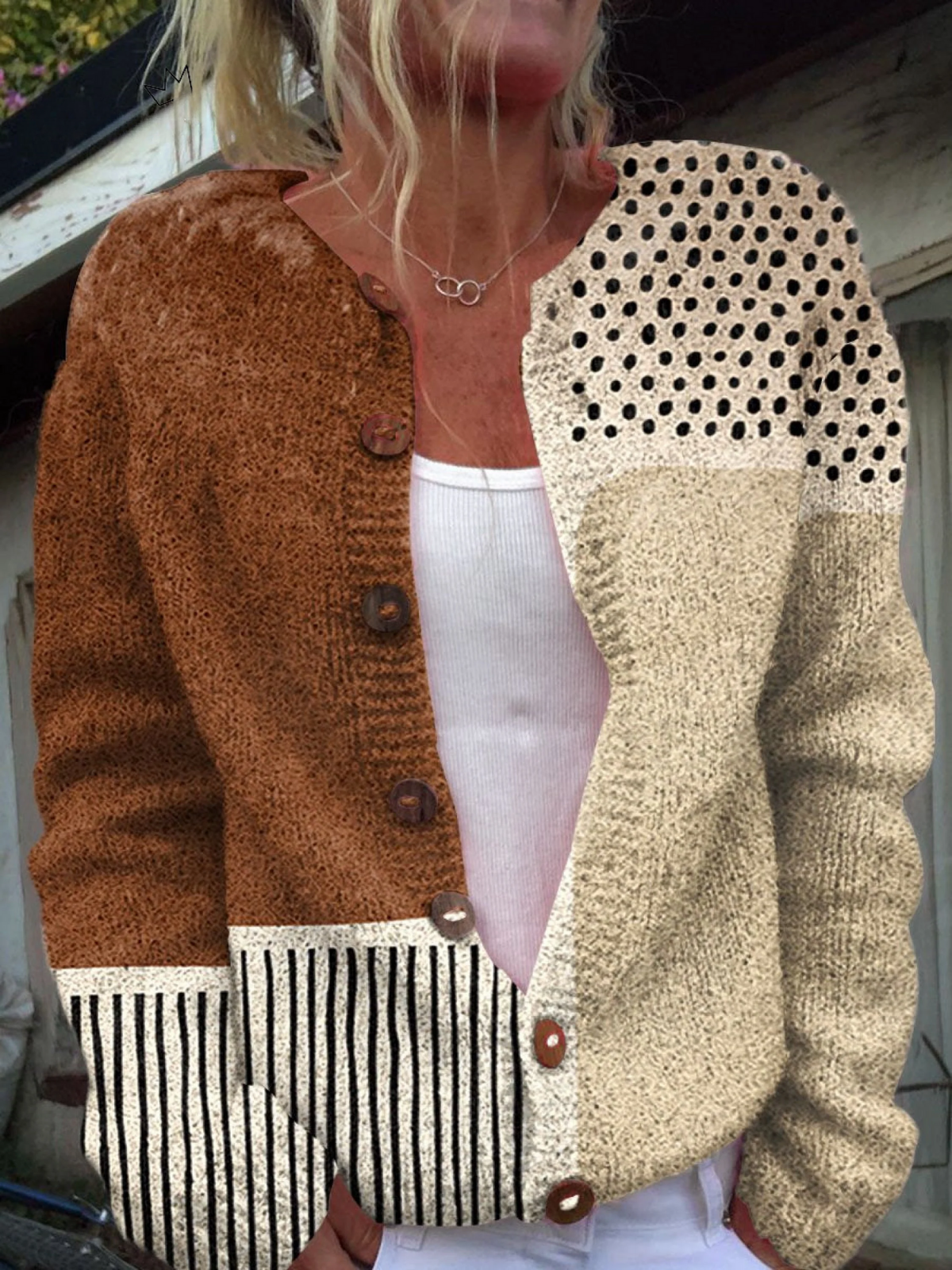 Priscilla – Vintage Knit Patchwork Cardigan