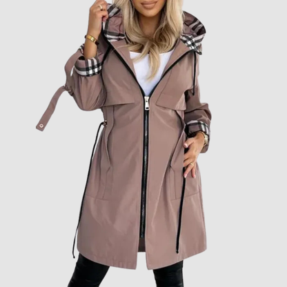 Kay – Hooded Zip Windproof Trench Coat
