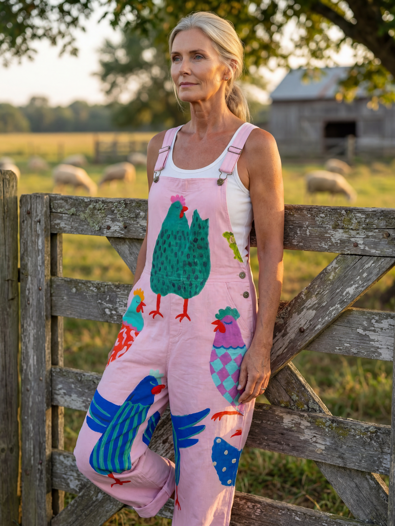 Danna | Hen-Print Overalls