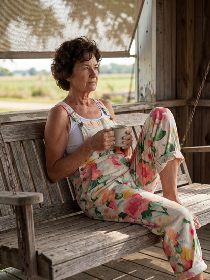 Christen | Floral-Print Overalls