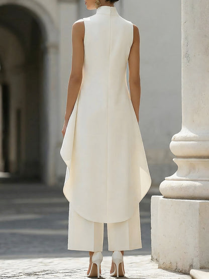 Georgette – Asymmetric Panel Wide-Leg Set