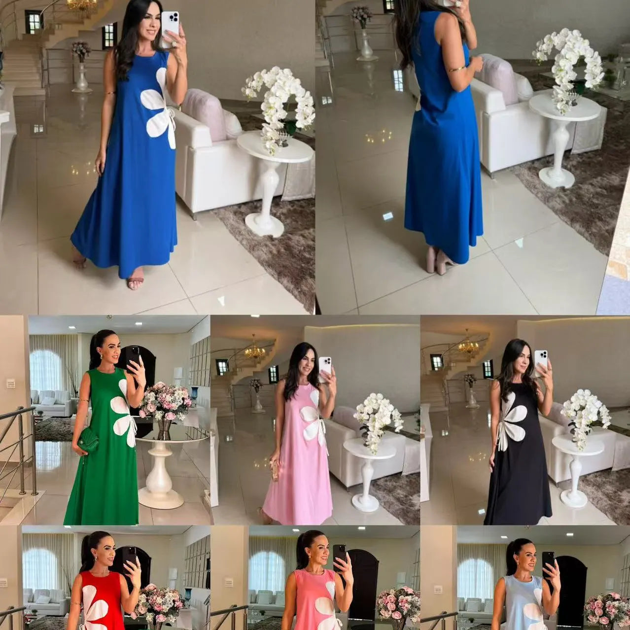 Vicki – Floral Appliqué Sleeveless Maxi Dress