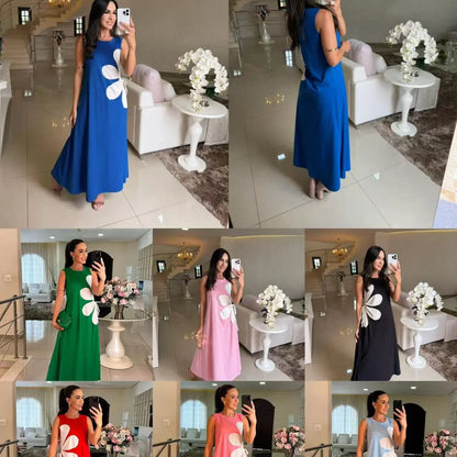 Vicki – Floral Appliqué Sleeveless Maxi Dress