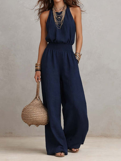 Barbara – Halter Neck Wide-Leg Jumpsuit