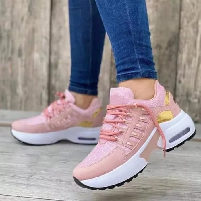 Kara – Lace-Up Cushioned Sole Sneakers