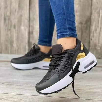 Kara – Lace-Up Cushioned Sole Sneakers