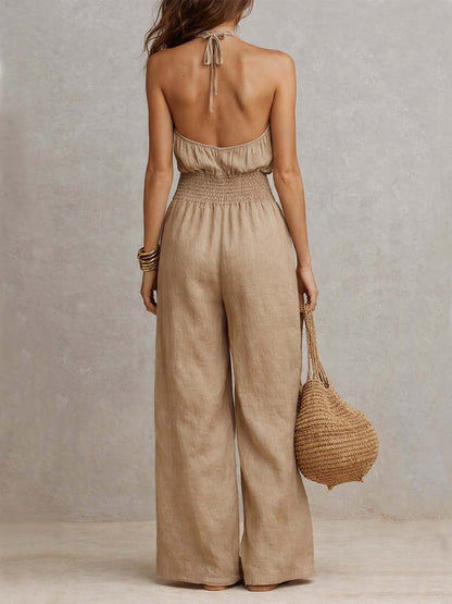 Barbara – Halter Neck Wide-Leg Jumpsuit