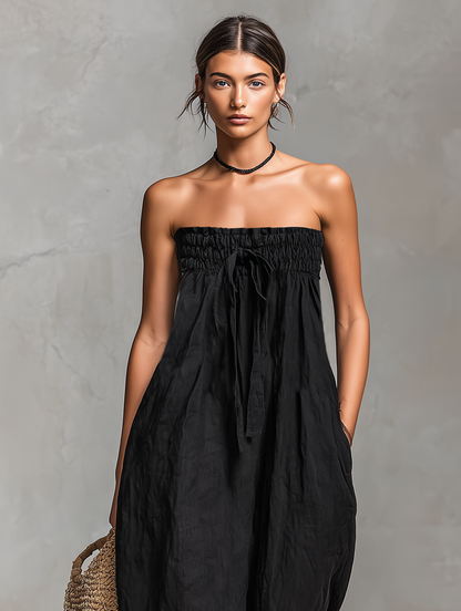 Madelyn – Strapless Wide-Leg Relaxed Jumpsuit