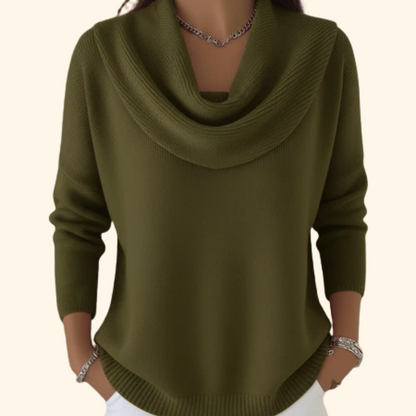 Louise – Cowl Neck Knit Sweater