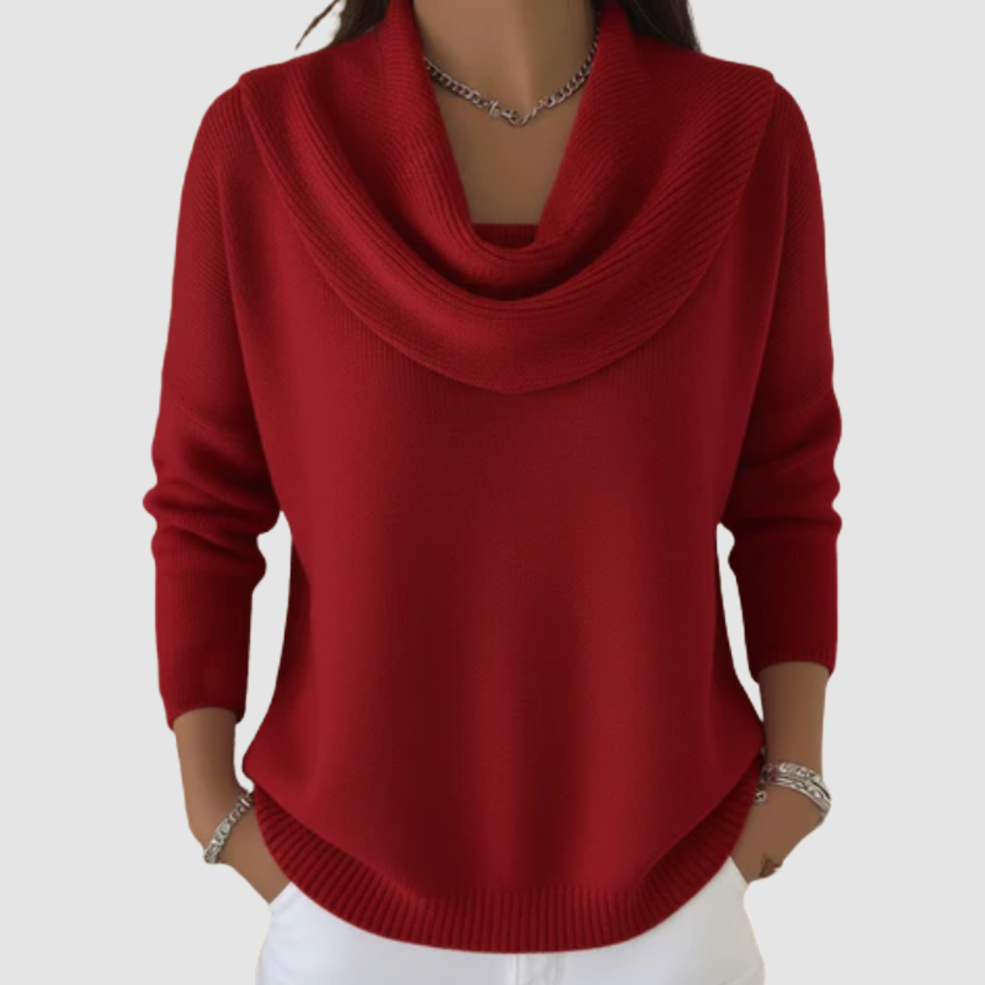 Jill – Cowl Neck Relaxed Knit Sweater